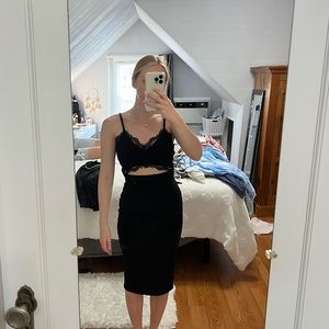 Black midi dress